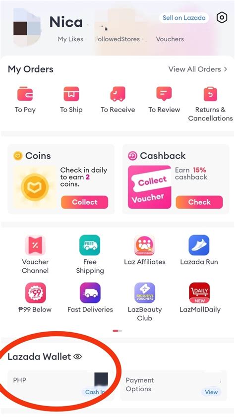 Convert your Lazada Wallet .